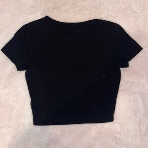 wild fable black baby tee open
